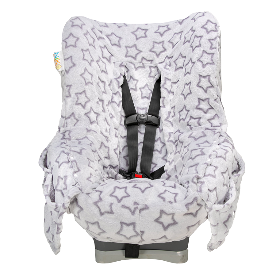 NIKO Easy Wash Children's Car Seat Cover in Silver Star Plush