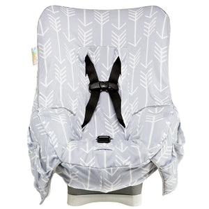Niko Easy Wash Children's Car Seat Cover & Liner - Cotton Jersey - Grey & White Arrow