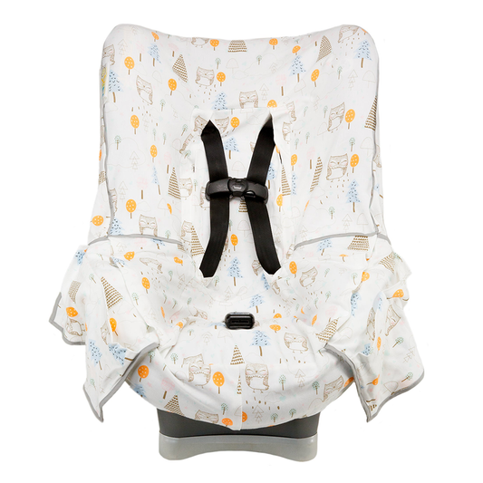 NIKO Easy Wash Children's Car Seat Cover in 100% Cotton Jersey, Owl Print