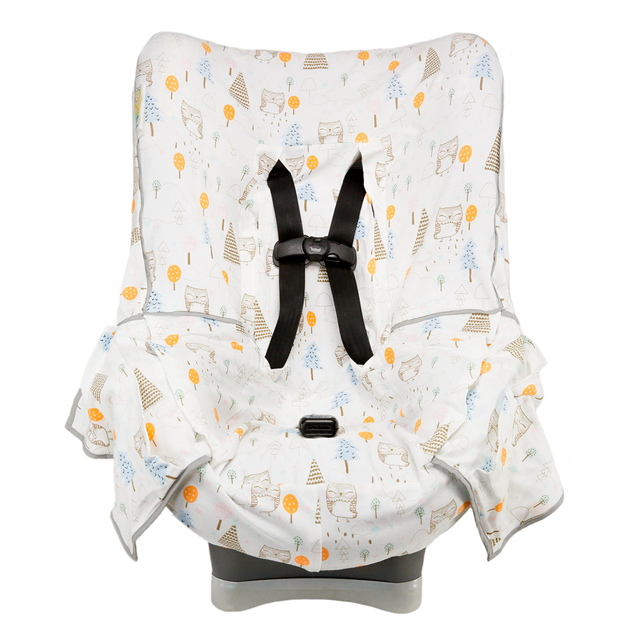 Niko Easy Wash Children's Car Seat Cover & Liner - 100% Cotton Jersey - Owl